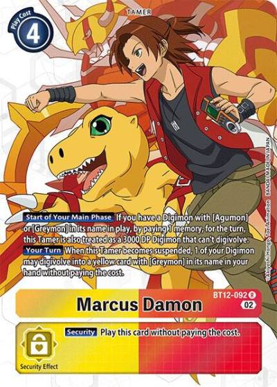Marcus Damon Alternate Art BT12-092 R Across Time Digimon card