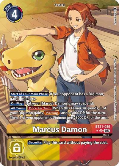 Marcus Damon Alternate Art BT21-086 SR World Convergence Digimon card
