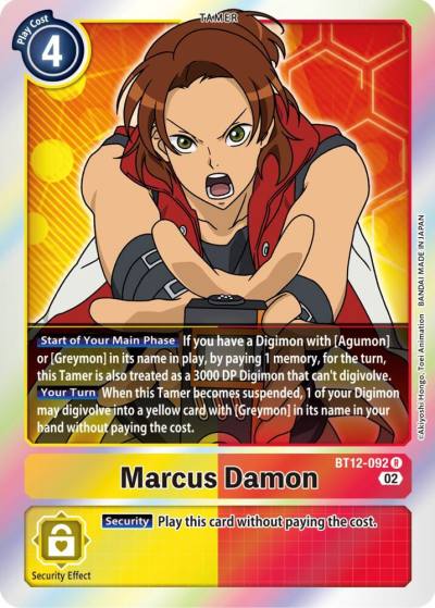 Marcus Damon BT12-092 R Across Time Digimon card