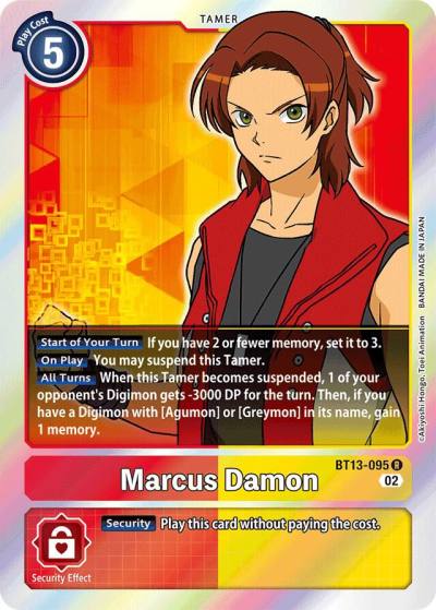 Marcus Damon BT13-095 R Versus Royal Knights Digimon card