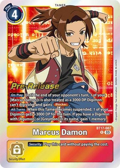 Marcus Damon BT17-087 R Secret Crisis Pre-Release Cards Digimon card