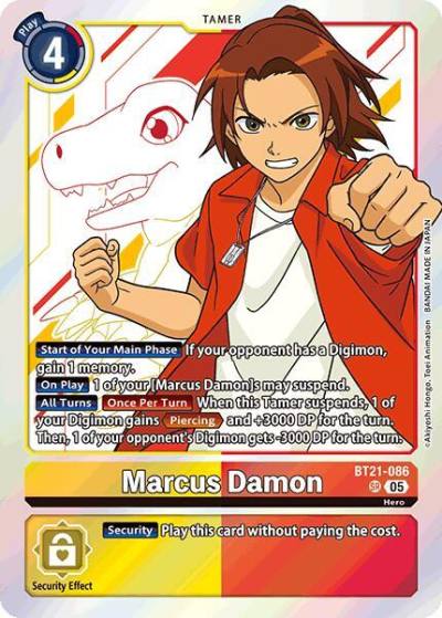 Marcus Damon BT21-086 SR World Convergence Digimon card