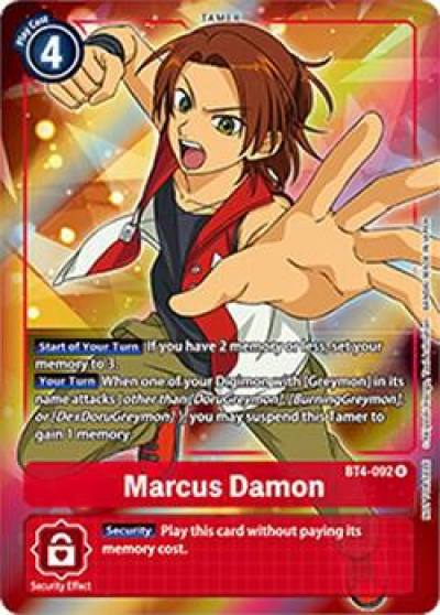Marcus Damon Box Topper BT4-092 R Great Legend Digimon card