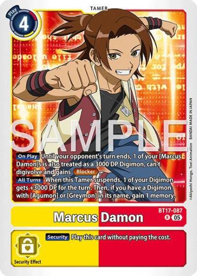 Marcus Damon Reprint BT17-087 R Advanced Booster Digimon Generation Digimon card