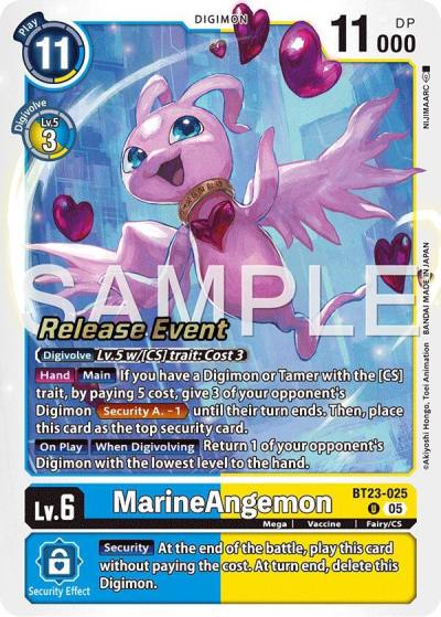 Marine Angemon BT23-025 U Hackers' Slumber Release Event Cards Digimon card