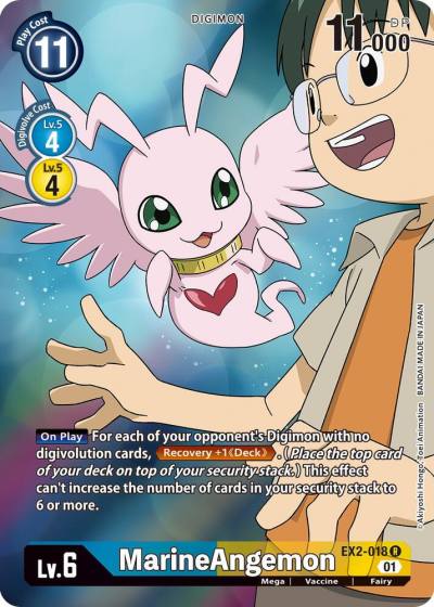 MarineAngemon Alternate Art EX2-018 R Digital Hazard Digimon card