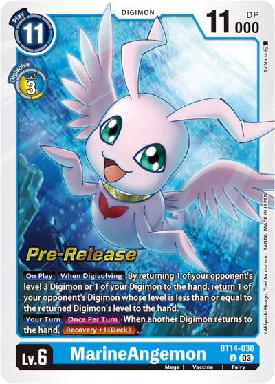 MarineAngemon BT14-030 U Blast Ace Pre-Release Cards Digimon card
