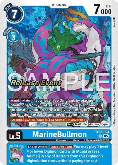 MarineBullmon BT22-024 U Cyber Eden Release Event Cards Digimon card