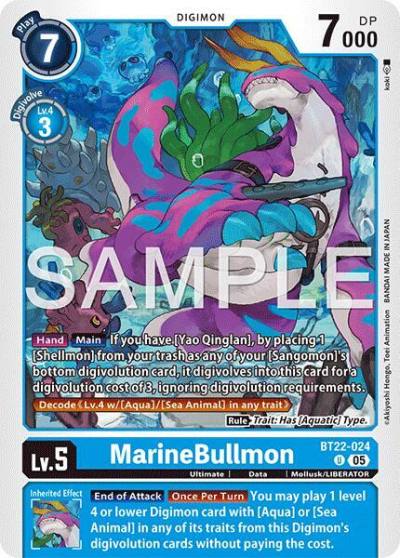 MarineBullmon BT22-024 U Cyber Eden Digimon card