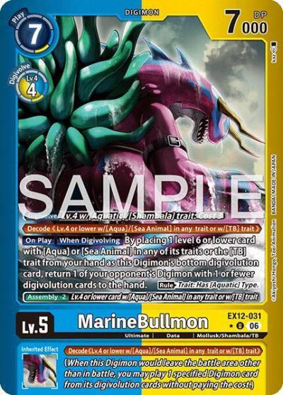 MarineBullmon Limited Foil EX12-031 U Digital World Shambala Digimon card