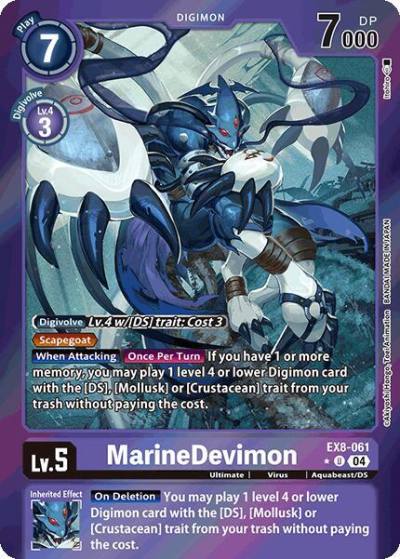 MarineDevimon Limited Foil EX8-061 U Chain of Liberation Digimon card