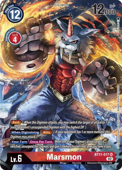 Marsmon Alternate Art BT11-017 SR Dimensional Phase Digimon card