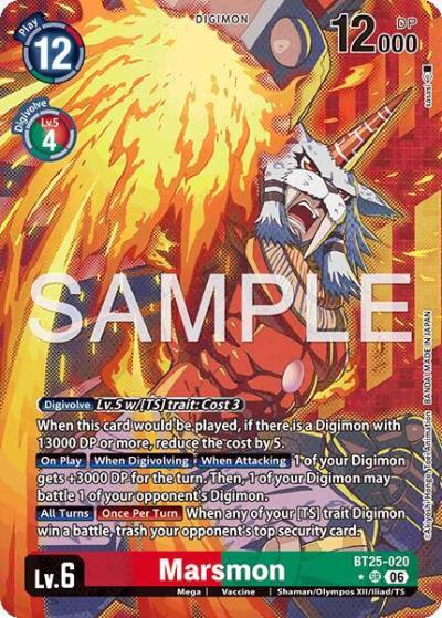 Marsmon Alternate Art BT25-020 SR Dual Revolution Digimon card