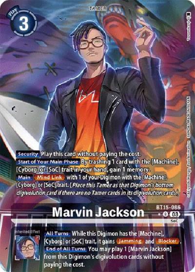 Marvin Jackson Alternate Art BT15-086 R Exceed Apocalypse Digimon card