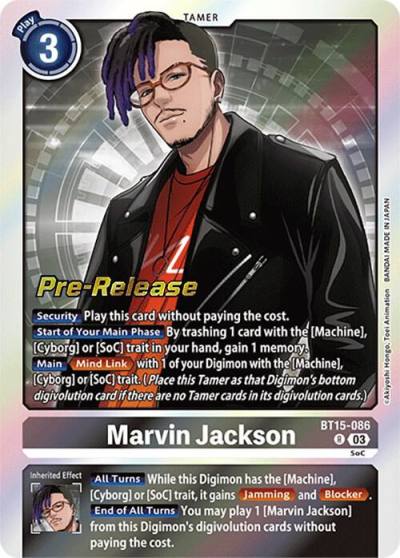 Marvin Jackson BT15-086 R Exceed Apocalypse Pre-Release Cards Digimon card