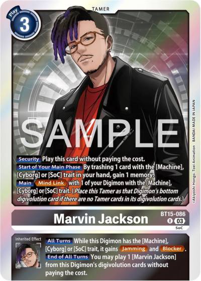 Marvin Jackson BT15-086 R Exceed Apocalypse Digimon card