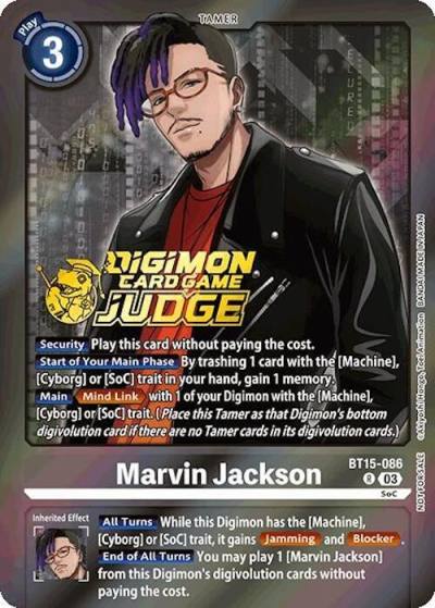 Marvin Jackson Judge Pack 6 BT15-086 R Exceed Apocalypse Digimon card