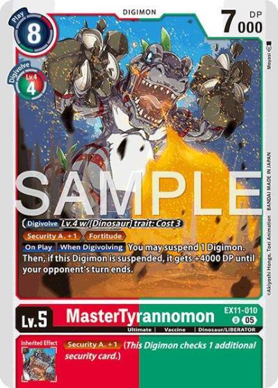 MasterTyrannomon EX11-010 U Dawn of Liberator Digimon card