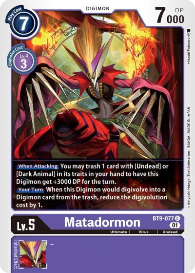 Matadormon BT9-077 C X Record Digimon card