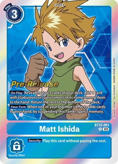 Matt Ishida BT15-083 R Exceed Apocalypse Pre-Release Cards Digimon card