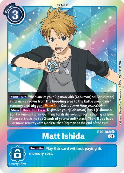Matt Ishida BT6-088 R Double Diamond Digimon card
