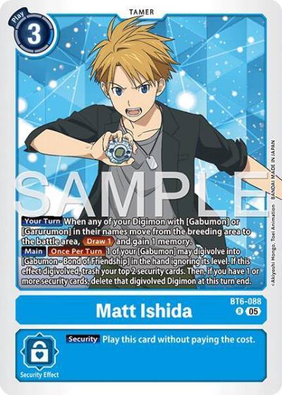 Matt Ishida Reprint BT6-088 R Advanced Booster Digimon Generation Digimon card