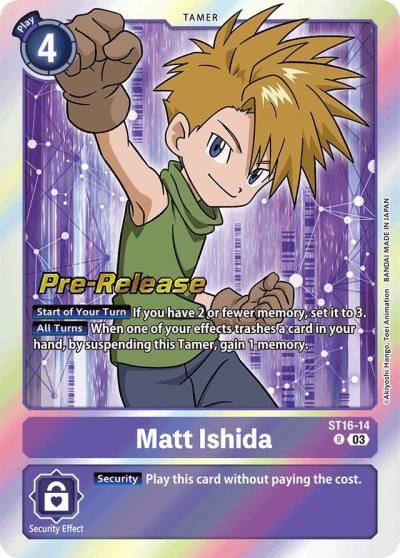 Matt Ishida ST16-14 R Starter Deck 16: Wolf of Friendship Pre-Release Cards Digimon card