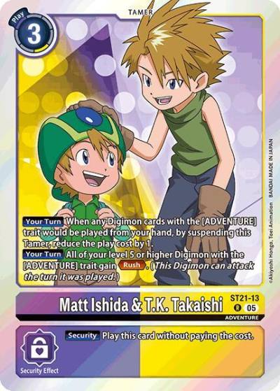 Matt Ishida and TK Takaishi ST21-13 R Starter Deck 21: Hero of Hope Digimon card