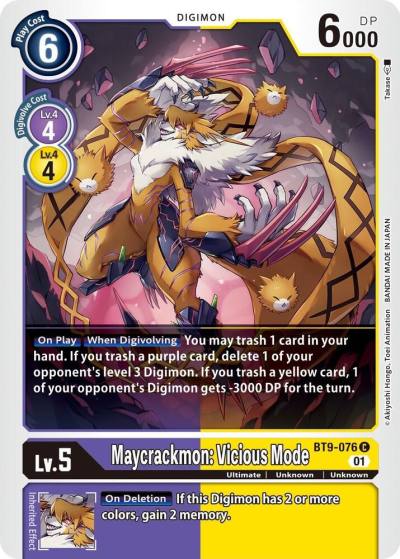 Maycrackmon Vicious Mode BT9-076 C X Record Digimon card