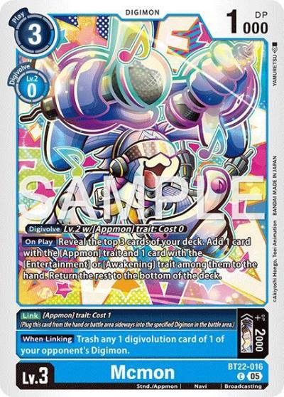 Mcmon BT22-016 C Cyber Eden Digimon card
