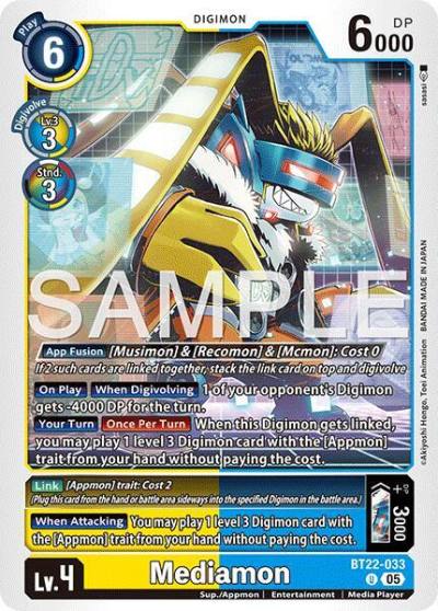 Mediamon BT22-033 U Cyber Eden Digimon card