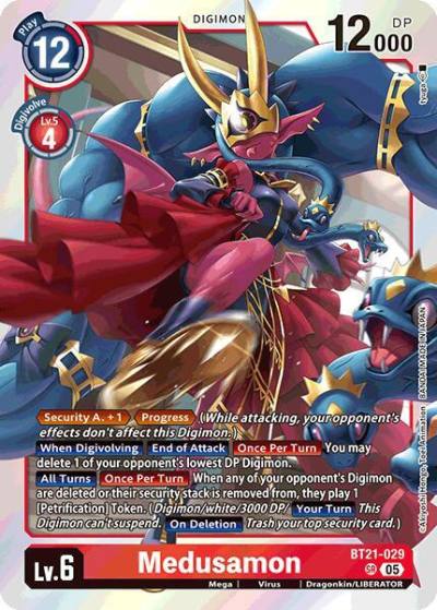 Medusamon BT21-029 SR World Convergence Digimon card