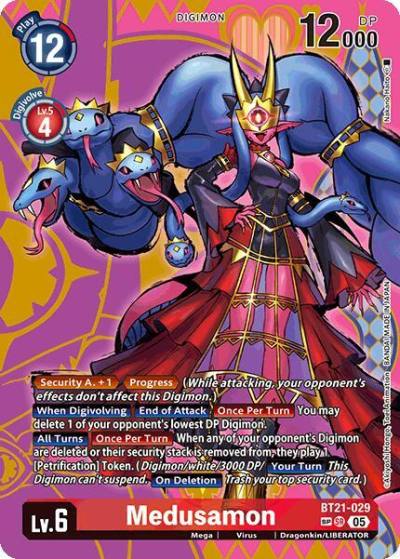 Medusamon SP BT21-029 SR World Convergence Digimon card