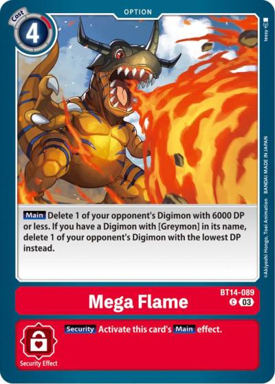 Mega Flame BT14-089 C Blast Ace Digimon card