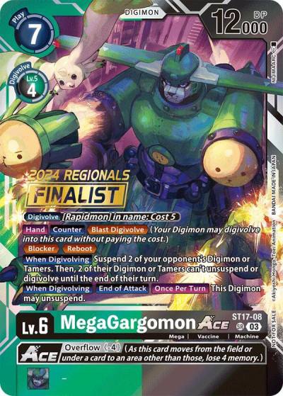 MegaGargomon ACE 2024 Regionals Finalist ST17-08 SR Starter Deck 17: Double Typhoon Advanced Deck Set Digimon card