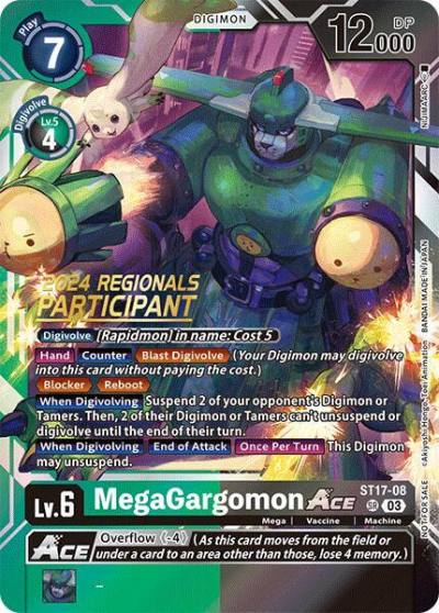 MegaGargomon ACE 2024 Regionals Participant ST17-08 SR Starter Deck 17: Double Typhoon Advanced Deck Set Digimon card