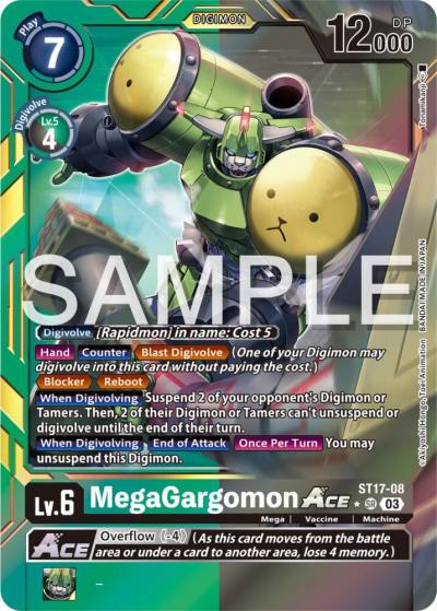 MegaGargomon ACE Advanced Deck Set Double Typhoon Secret Pack ST17-08 SR Starter Deck 17: Double Typhoon Advanced Deck Set Digimon card