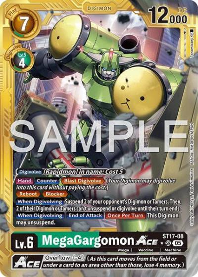 MegaGargomon ACE Gold Border ST17-08 SR Advanced Booster Digimon Generation Digimon card