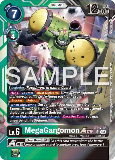 MegaGargomon ACE ST17-08 SR Starter Deck 17: Double Typhoon Advanced Deck Set Digimon card