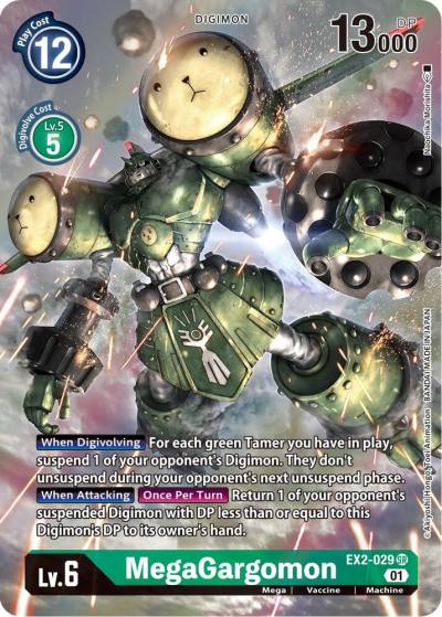 MegaGargomon Alternate Art EX2-029 SR Digital Hazard Digimon card