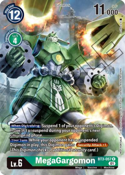 MegaGargomon Tamers Card Set 1 BT3-057 R Release Special Booster 1.0 Digimon card