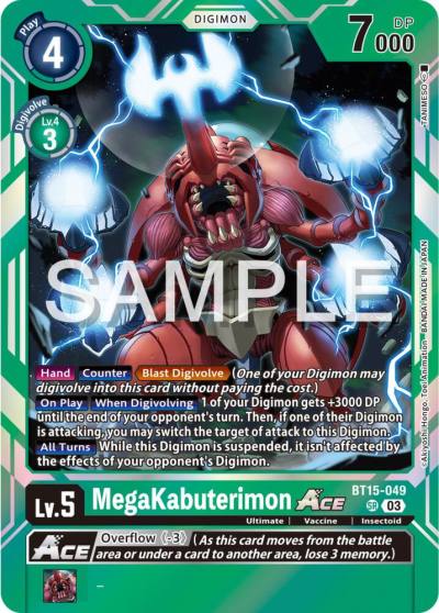 MegaKabuterimon ACE BT15-049 SR Exceed Apocalypse Digimon card