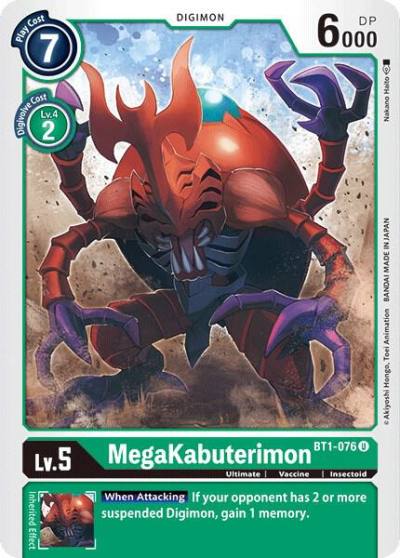 MegaKabuterimon BT1-076 U Release Special Booster 1.0 Digimon card