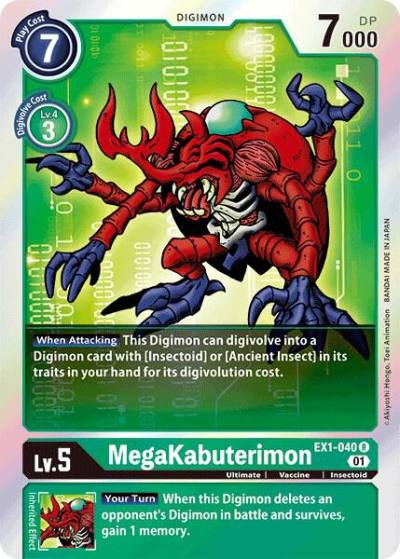MegaKabuterimon EX1-040 R Classic Collection Digimon card