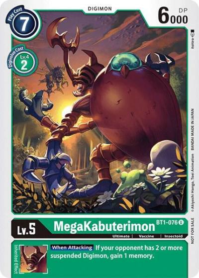 MegaKabuterimon Official Tournament Pack Vol3 BT1-076 U Release Special Booster 1.0 Digimon card