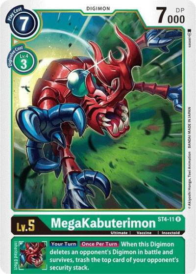 MegaKabuterimon ST4-11 R Starter Deck 04: Giga Green Digimon card