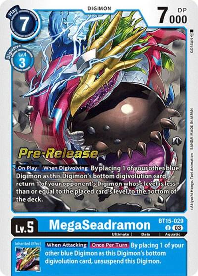 MegaSeadramon BT15-029 U Exceed Apocalypse Pre-Release Cards Digimon card