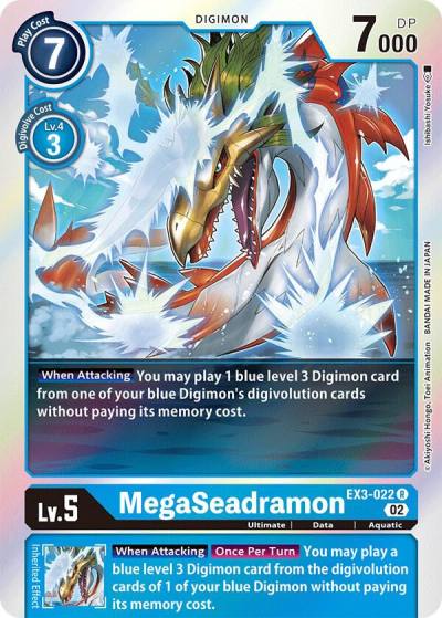 MegaSeadramon EX3-022 R Draconic Roar Digimon card
