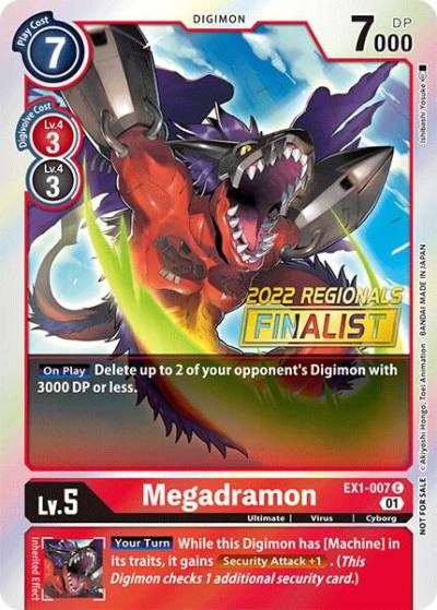 Megadramon 2022 Championship Online Regional Online Finalist EX1-007 C Classic Collection Digimon card