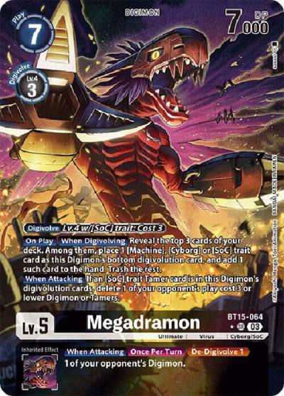 Megadramon Alternate Art BT15-064 SR Exceed Apocalypse Digimon card